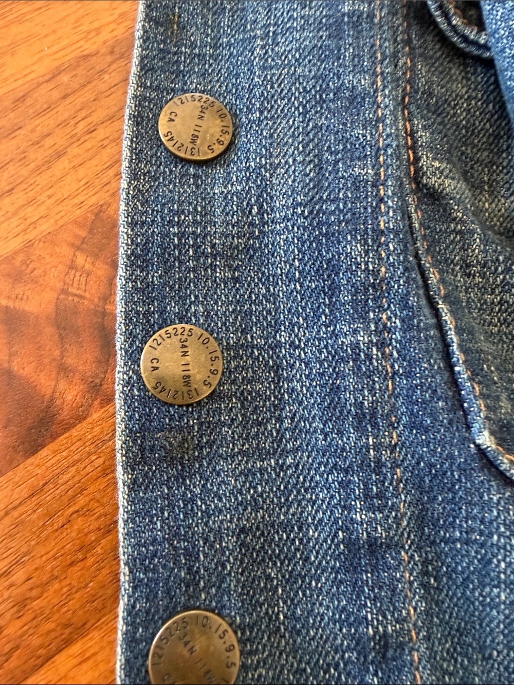 Current/Elliott Blue Denim Snap Jacket - Barn Dark - Picture 8 of 8
